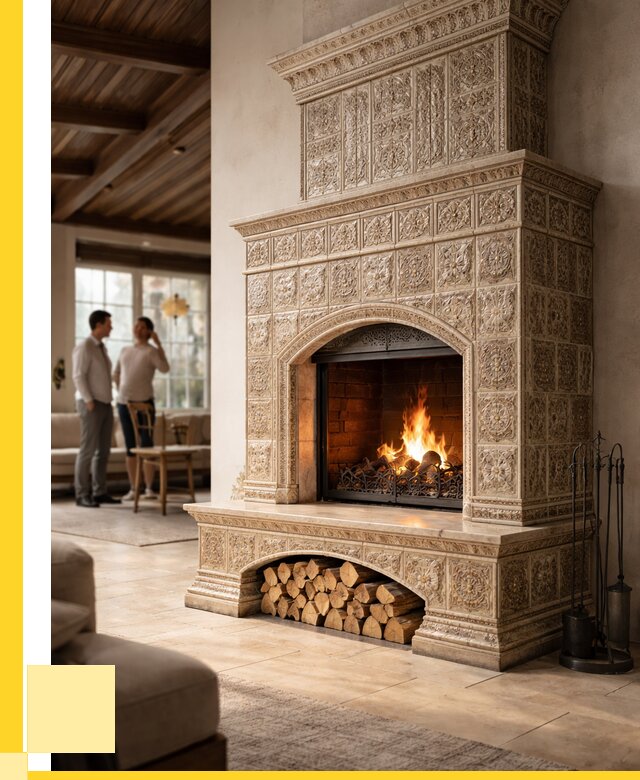 Купить изразцовый камин в Котельниках от 265450 р. | ЭриданКтн