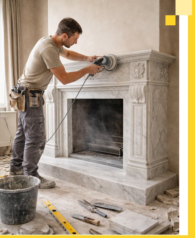 Изготовление и установка мраморных каминов в Котельниках под ключ