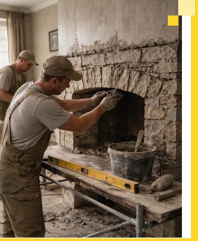 Изготовление каминов под ключ в Котельниках, монтаж и отделка