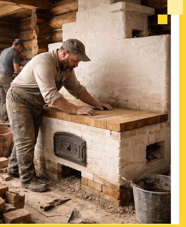 Проектирование и установка русской печи с лежанкой в Котельниках