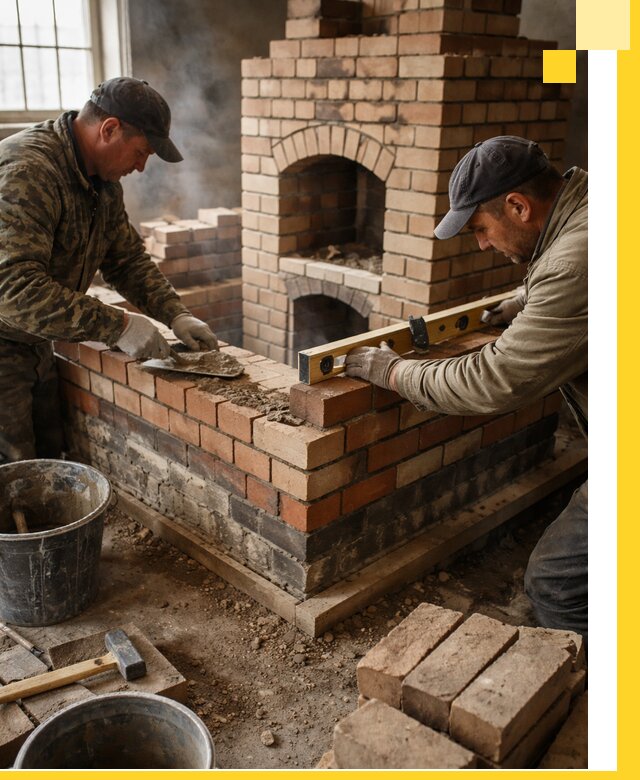 Изготовление и монтаж печей и каминов из кирпича в Котельниках