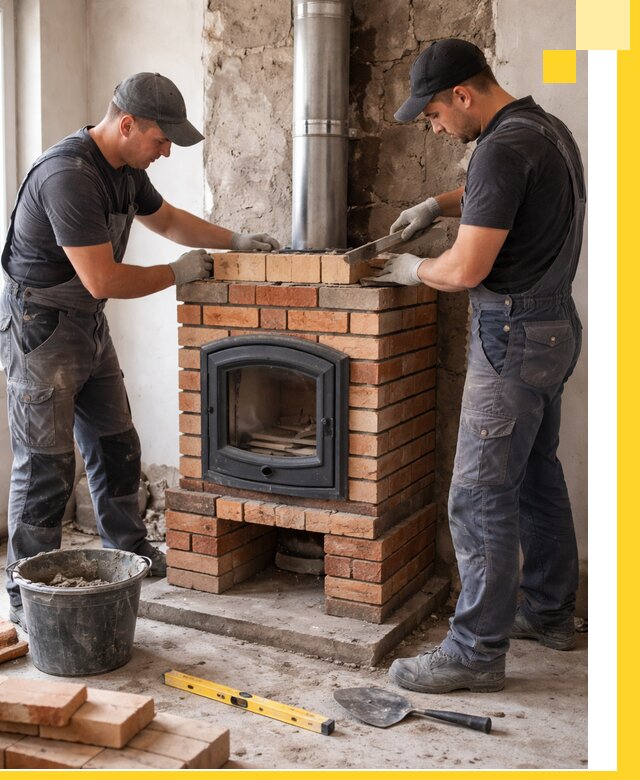 Монтаж печи камина под ключ в Котельниках с гарантией и пусконаладкой