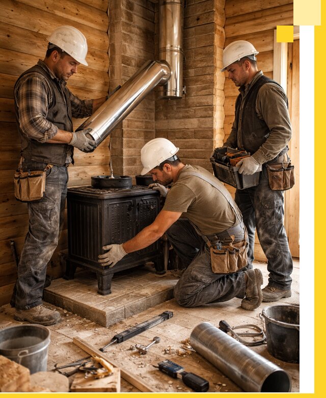 Профессиональный монтаж банных печей и дымоходов в Котельниках