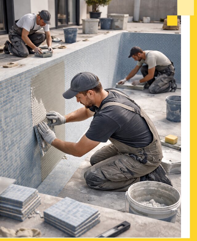 Облицовка бассейнов в Котельниках плитка мозаика гидроизоляция