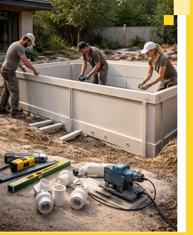 Установка полипропиленовых бассейнов под ключ в Котельниках