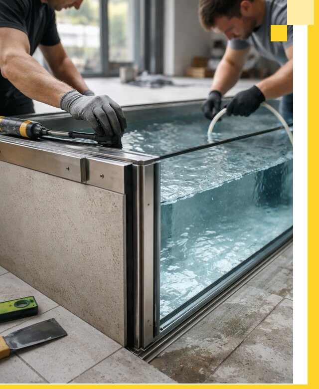 Проектирование и монтаж стеклянных бассейнов в Котельниках