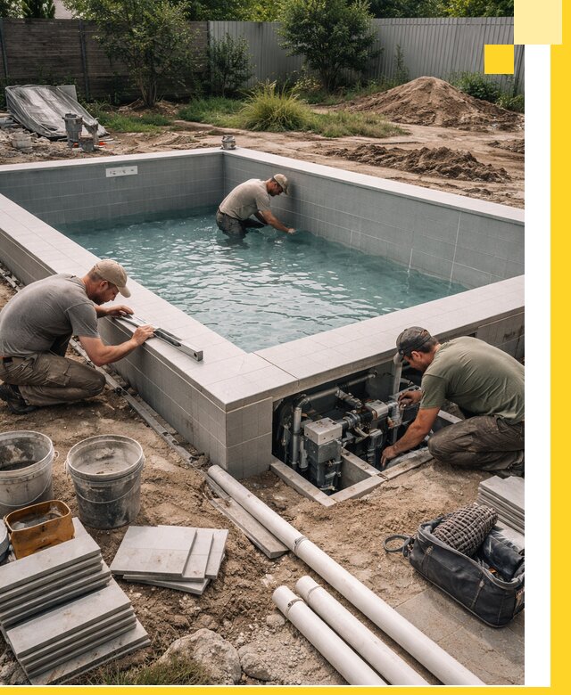 Строительство и монтаж бассейнов для дачи под ключ в Котельниках