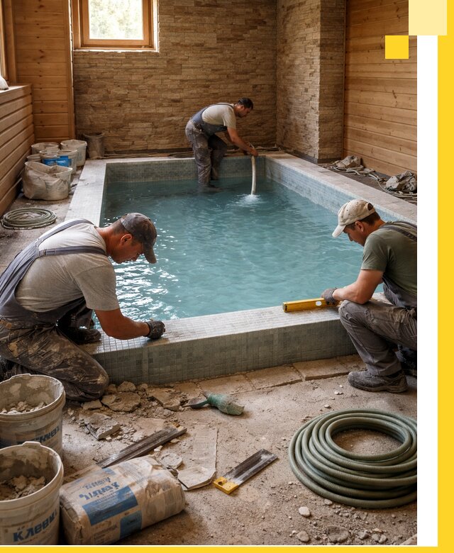 Проектирование и строительство бассейнов для бани в Котельниках