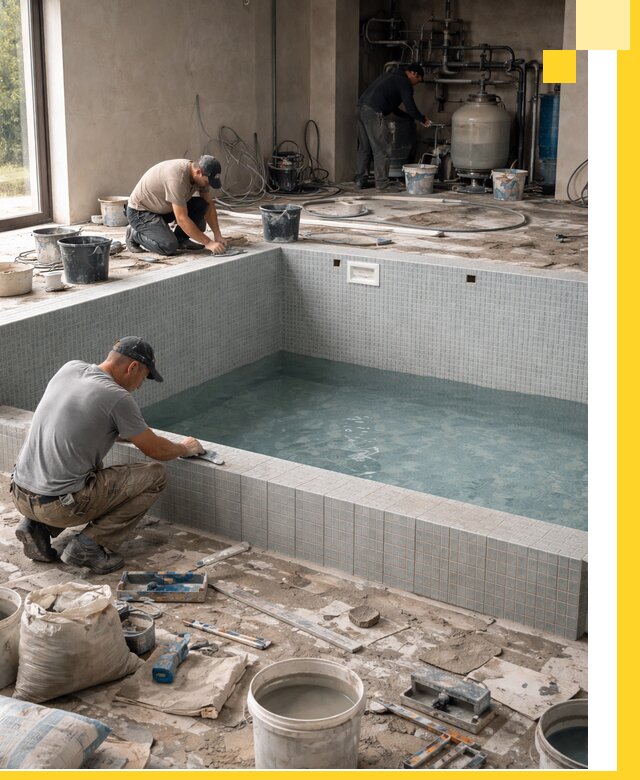 Строительство и монтаж бассейнов в помещении в Котельниках