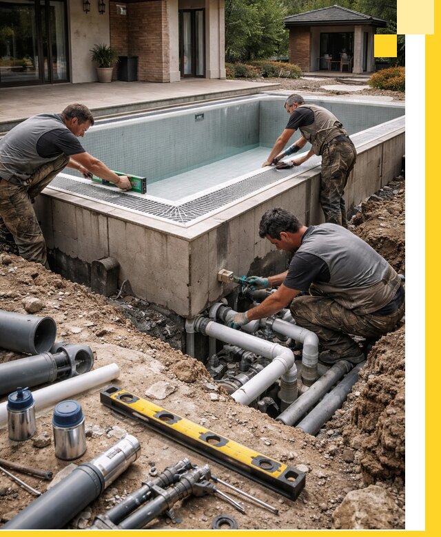 Строительство переливных бассейнов в Котельниках под ключ