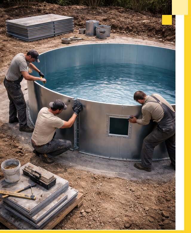 Круглые бассейны под ключ в Котельниках проектирование и монтаж