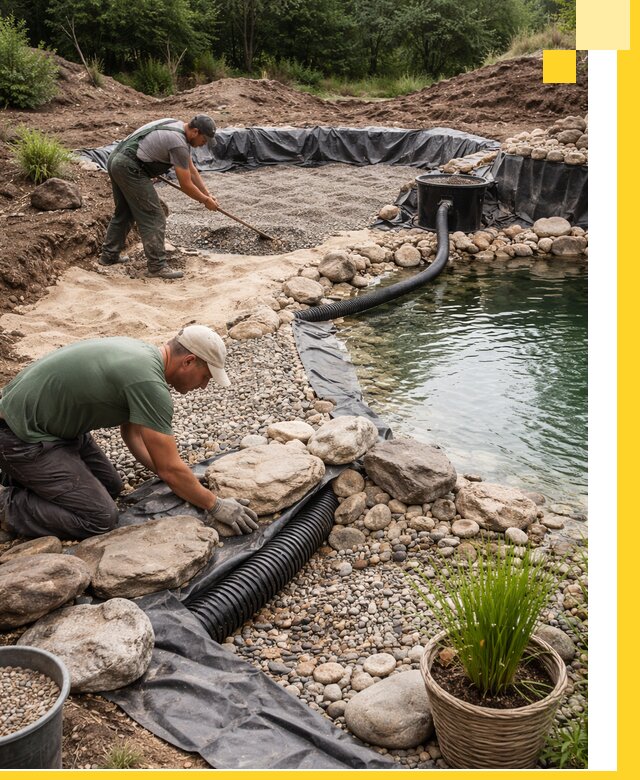 Строительство природных бассейнов и озер в Котельниках под ключ