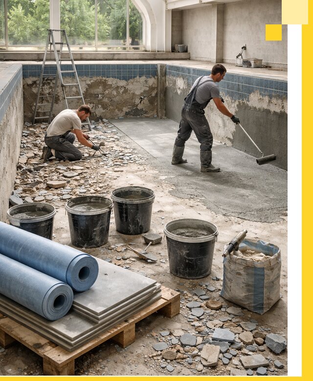 Реконструкция бассейнов в Котельниках: ремонт, гидроизоляция