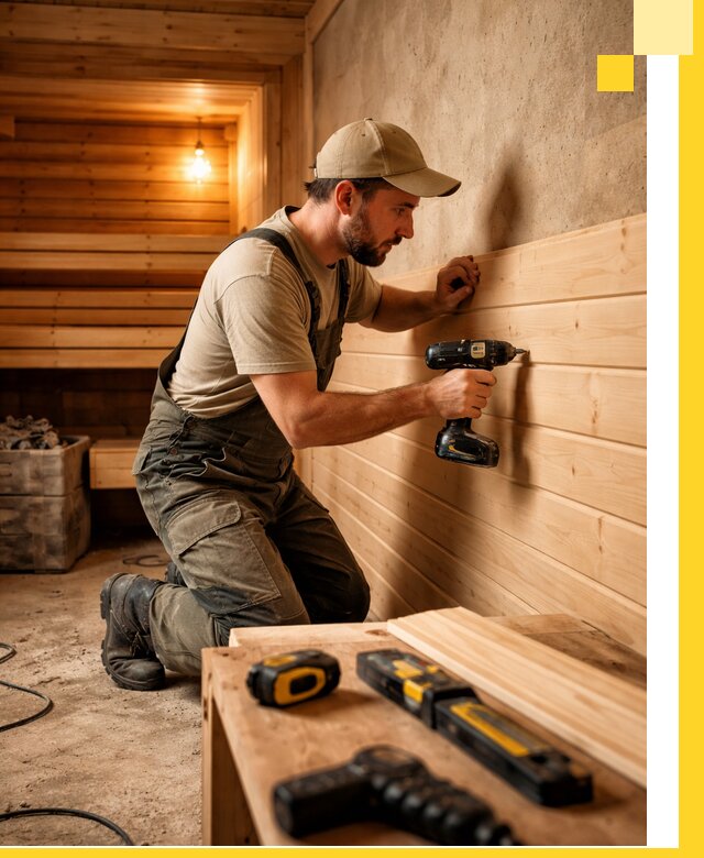 Профессиональная внутренняя отделка бани в Котельниках под ключ