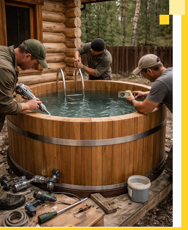 Строительство бань с купелью под ключ и отделкой в Котельниках