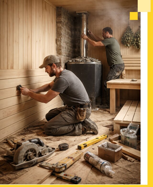 Полное строительство и оснащение парных под ключ в Котельниках