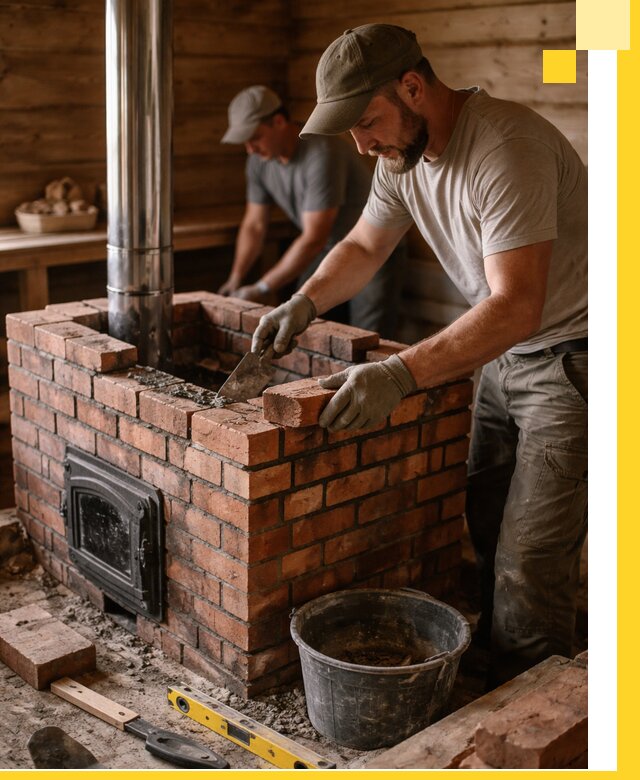 Кирпичные печи для бани под ключ в Котельниках, проект и монтаж