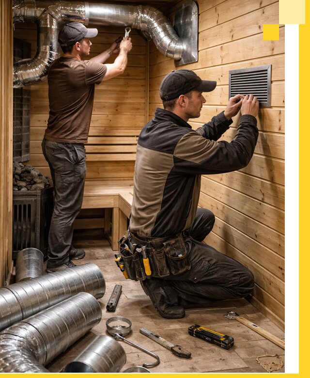 Проектирование и монтаж вентиляции бани в Котельниках под ключ