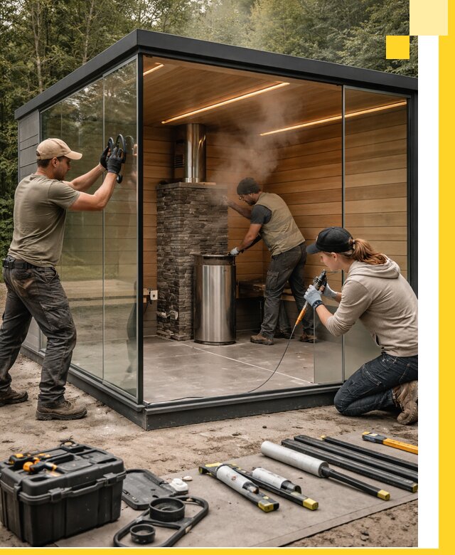 Проектирование и строительство стеклянных бань в Котельниках